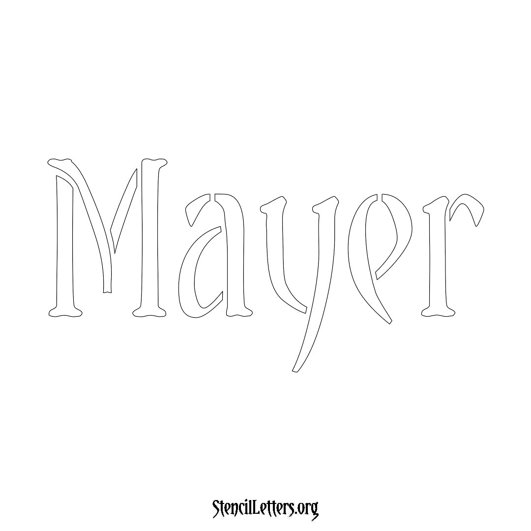 Mayer name stencil in Vintage Brush Lettering
