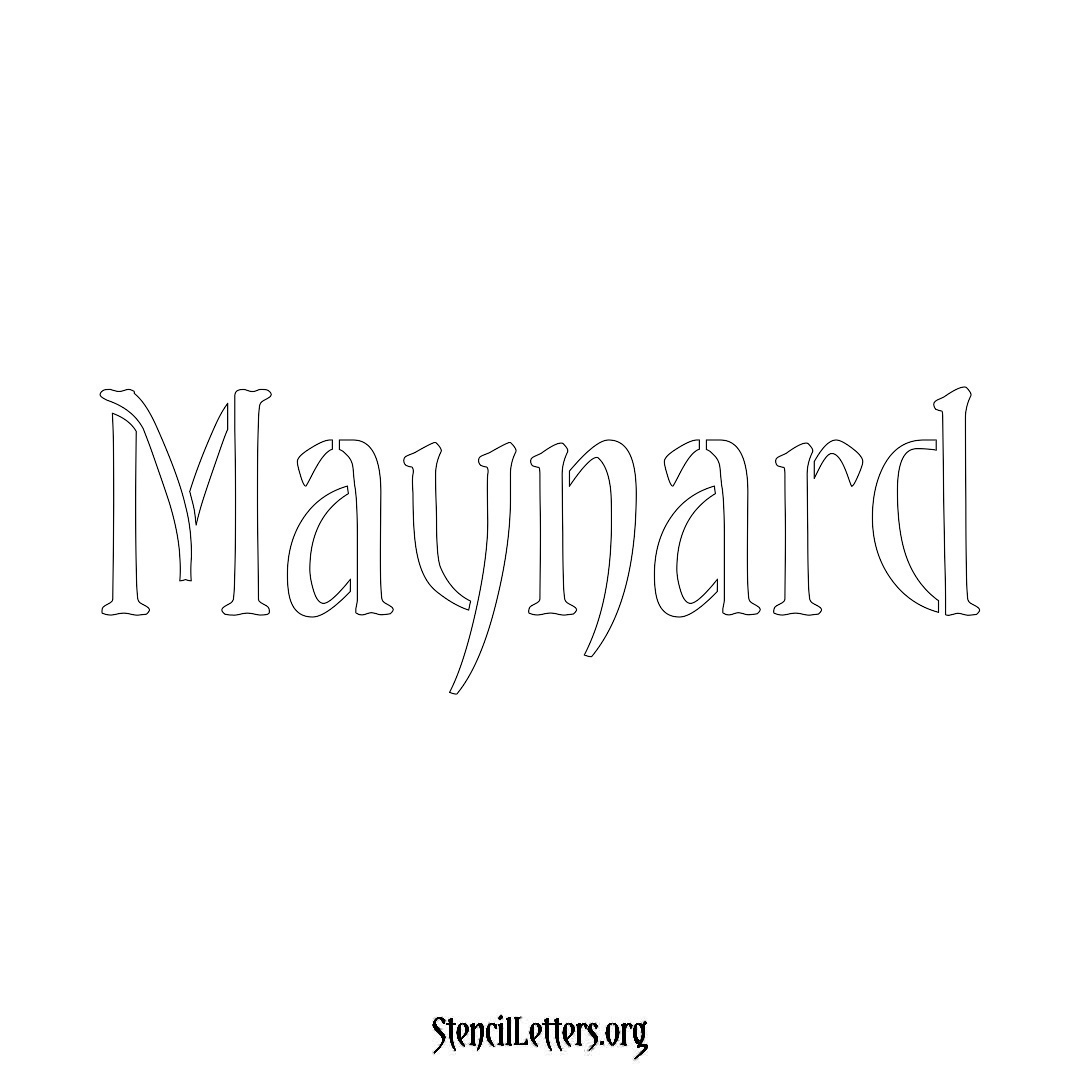 Maynard name stencil in Vintage Brush Lettering