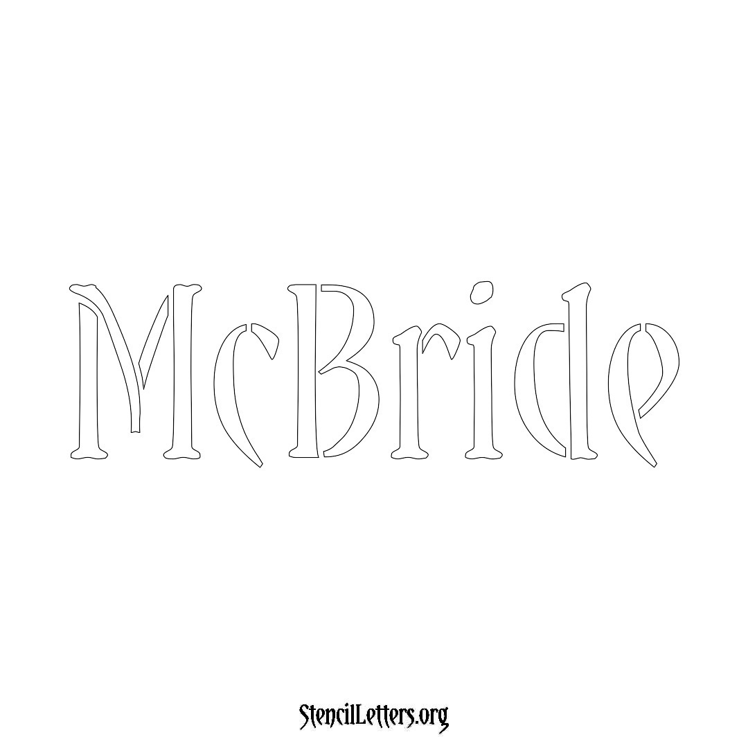 McBride name stencil in Vintage Brush Lettering
