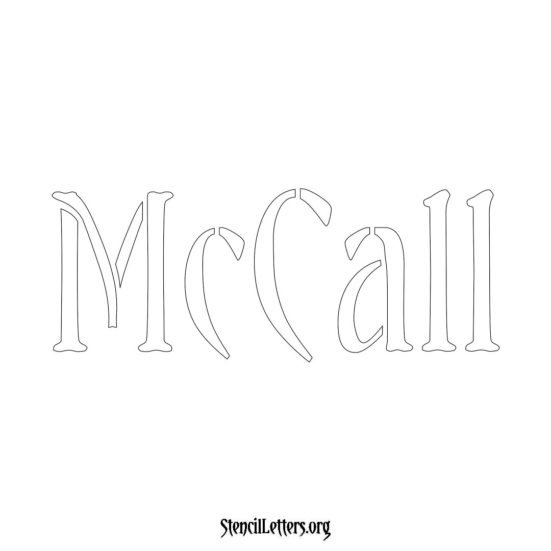 McCall name stencil in Vintage Brush Lettering