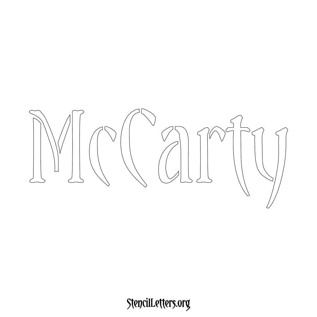 McCarty name stencil in Vintage Brush Lettering