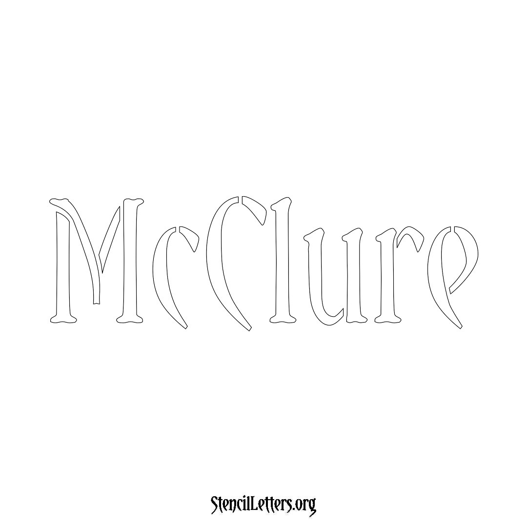 McClure name stencil in Vintage Brush Lettering