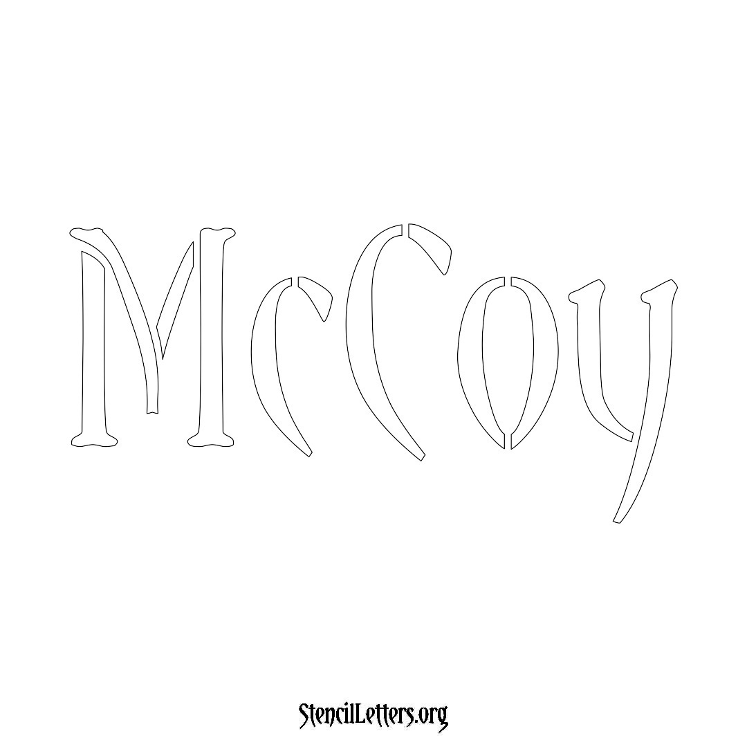 McCoy name stencil in Vintage Brush Lettering