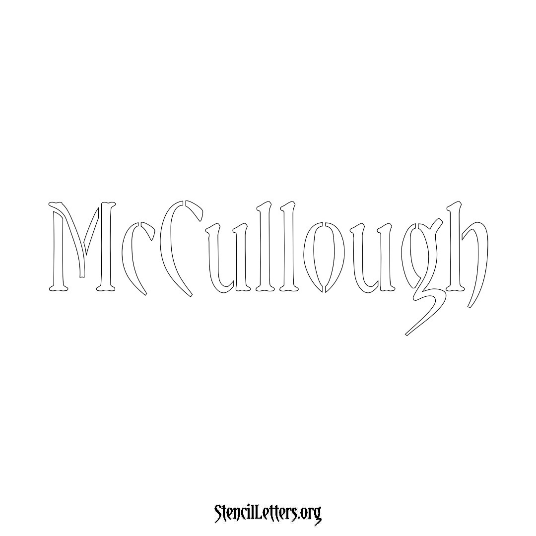 McCullough name stencil in Vintage Brush Lettering