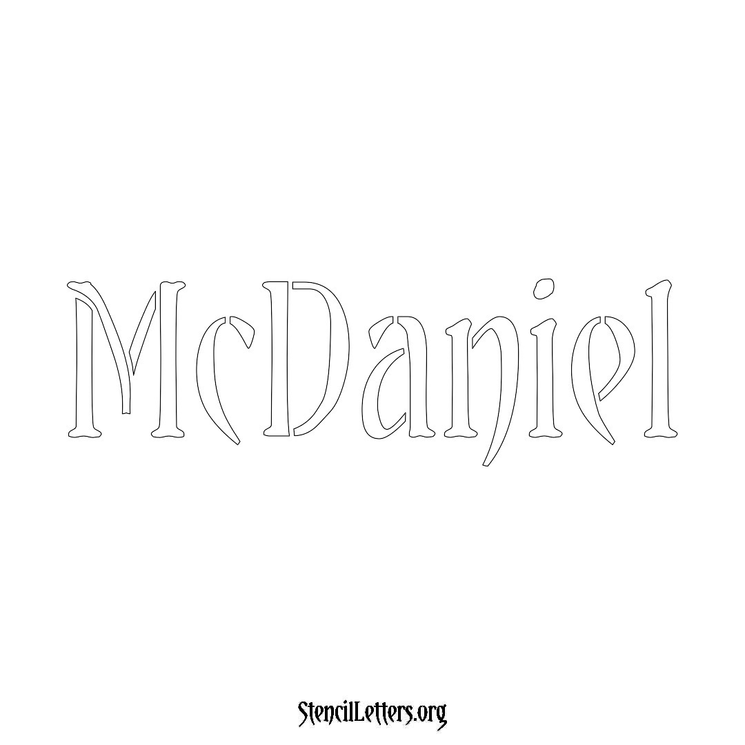 McDaniel name stencil in Vintage Brush Lettering