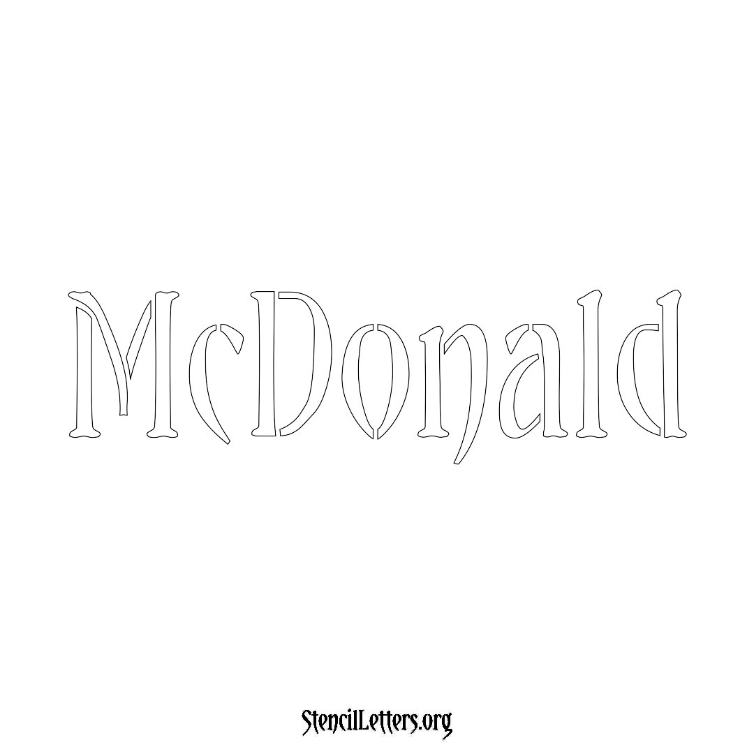 McDonald name stencil in Vintage Brush Lettering