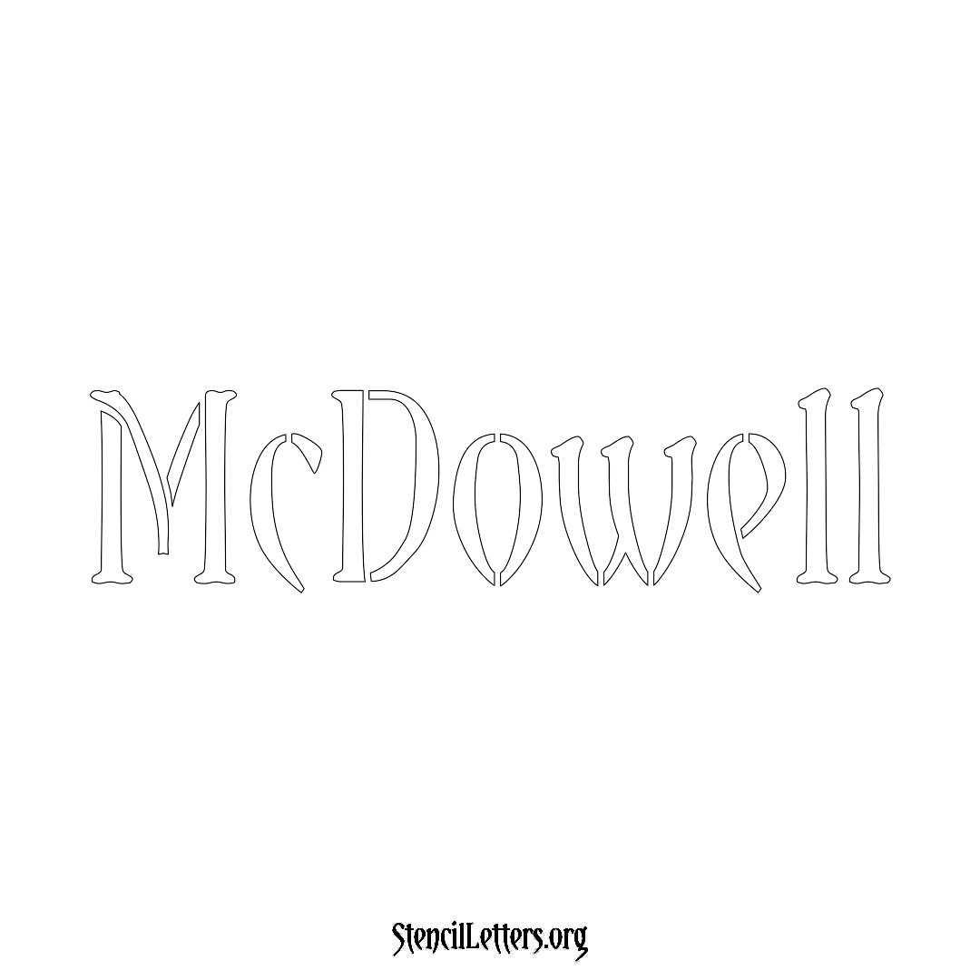 McDowell name stencil in Vintage Brush Lettering