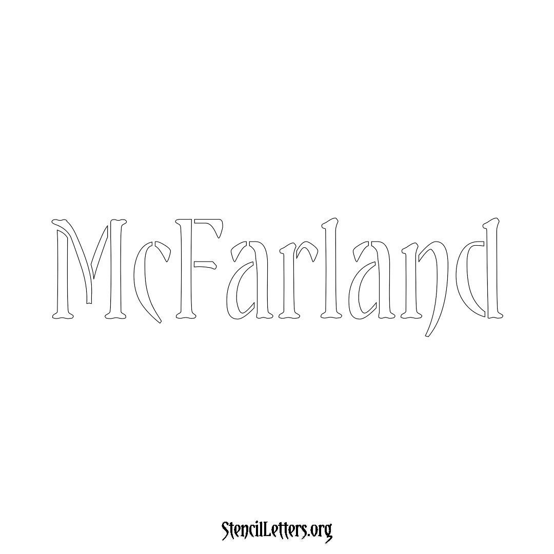 McFarland name stencil in Vintage Brush Lettering
