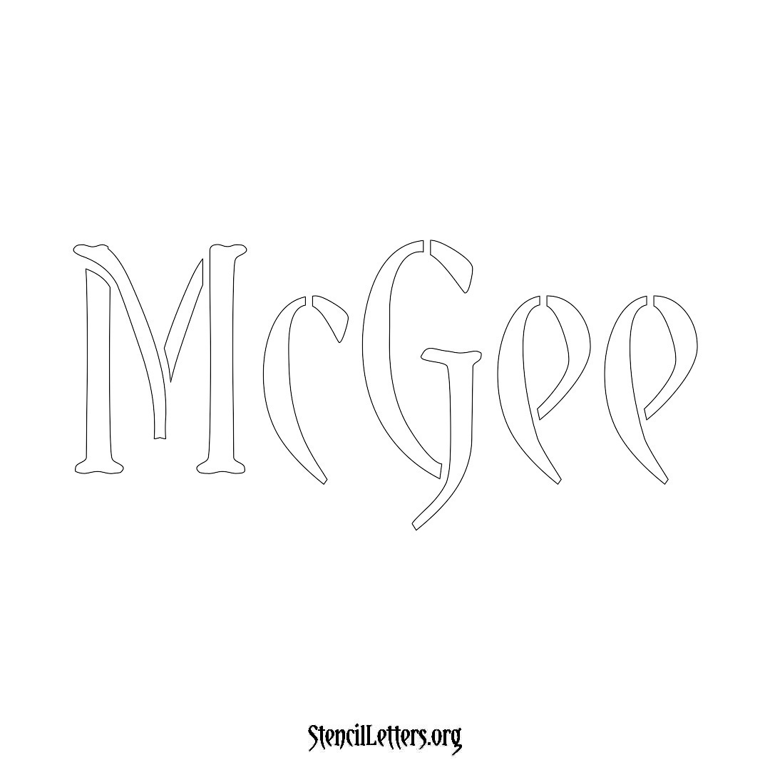 McGee name stencil in Vintage Brush Lettering