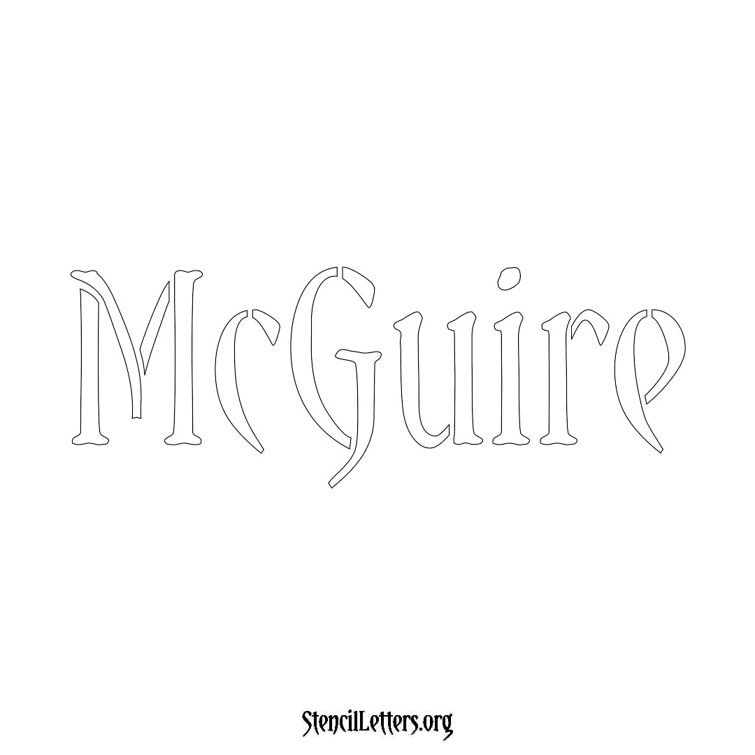 McGuire name stencil in Vintage Brush Lettering