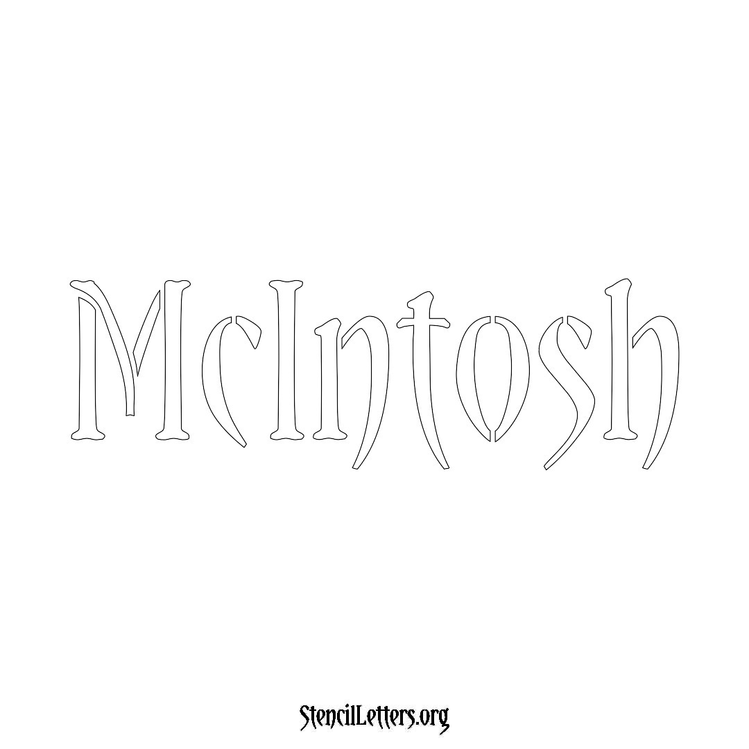 McIntosh name stencil in Vintage Brush Lettering