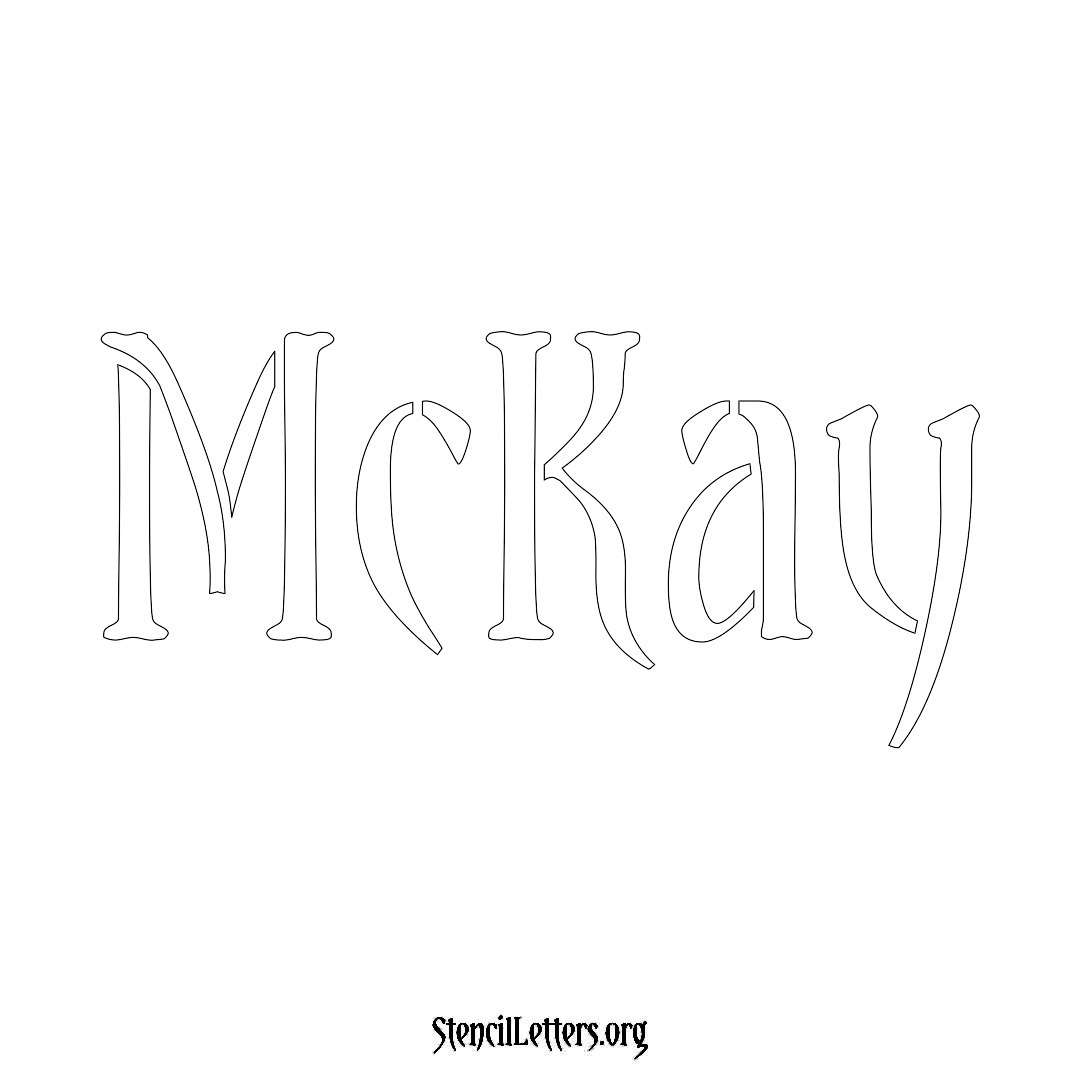 McKay name stencil in Vintage Brush Lettering