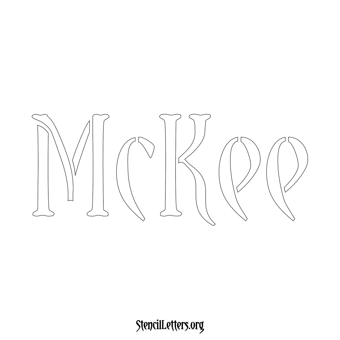 McKee name stencil in Vintage Brush Lettering