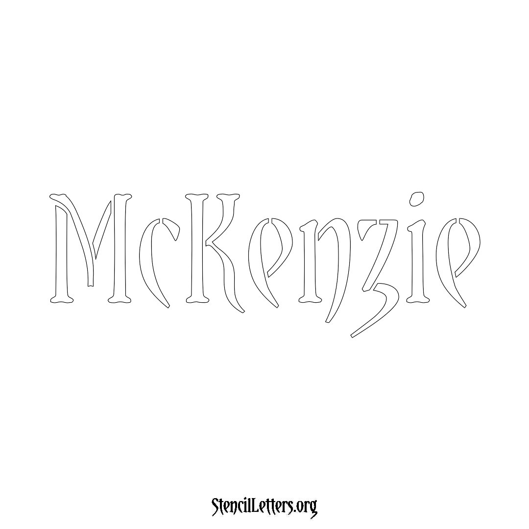 McKenzie name stencil in Vintage Brush Lettering