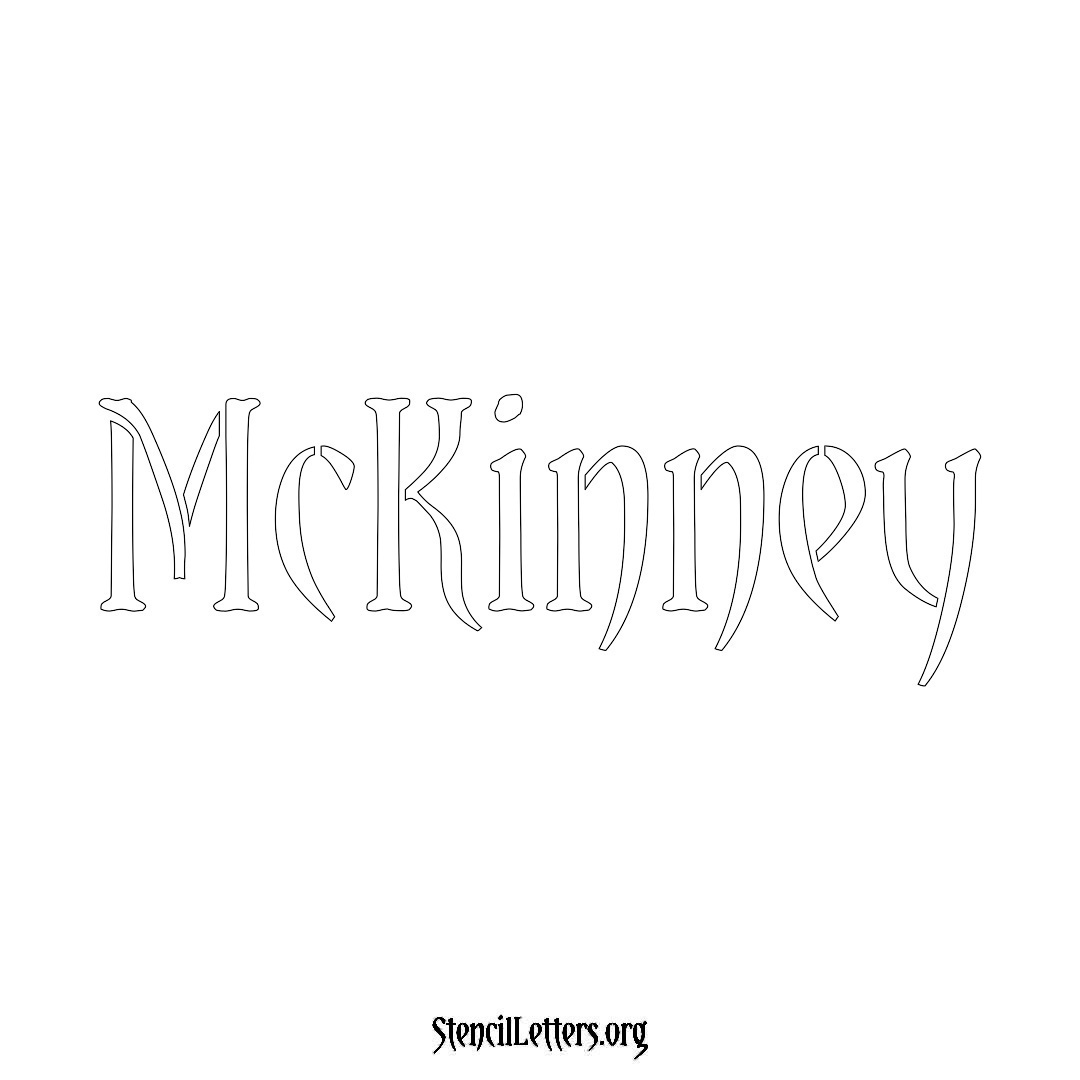 McKinney name stencil in Vintage Brush Lettering