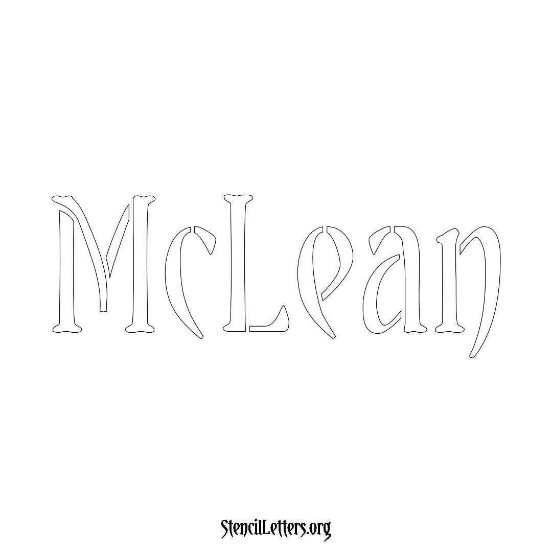 McLean name stencil in Vintage Brush Lettering