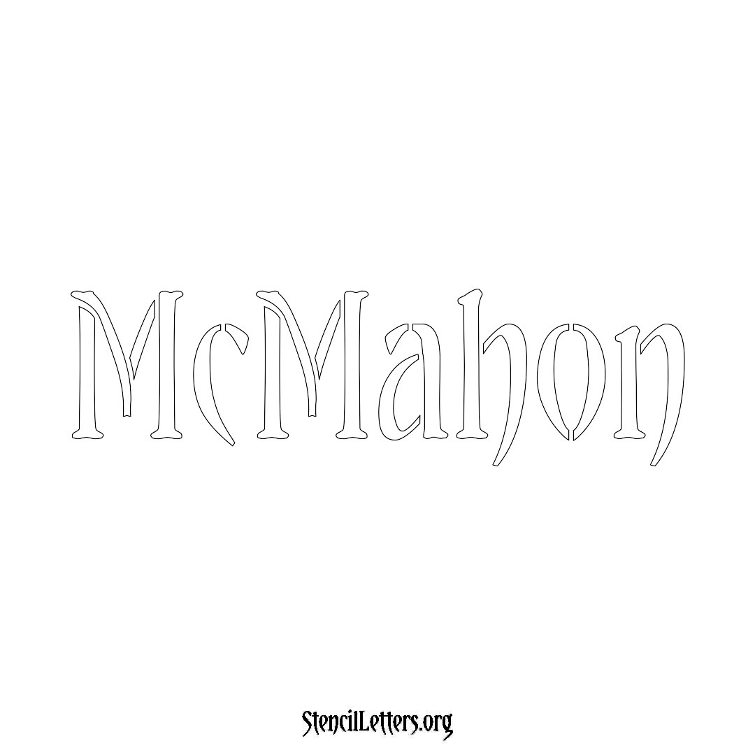 McMahon name stencil in Vintage Brush Lettering