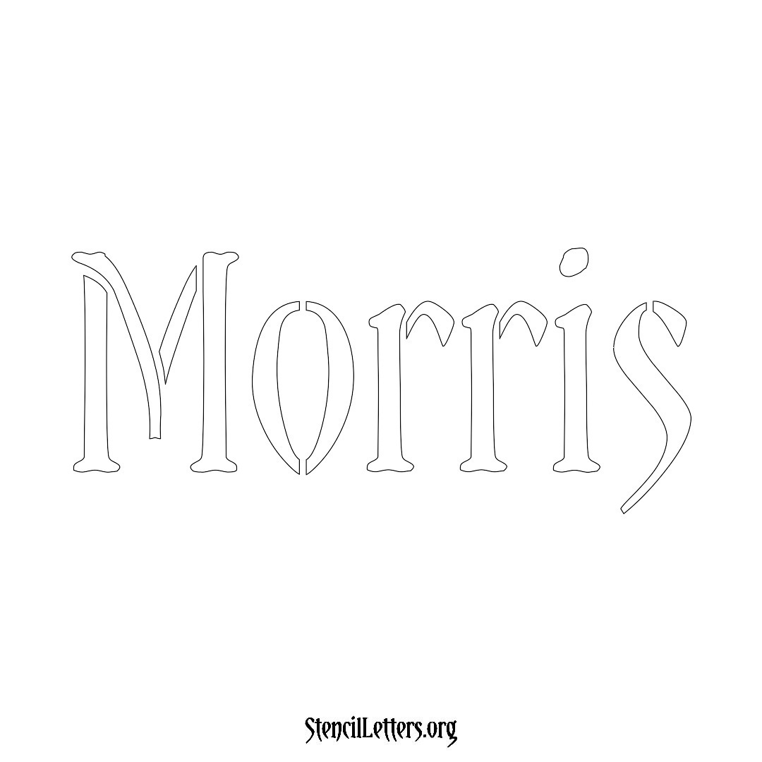 Morris name stencil in Vintage Brush Lettering