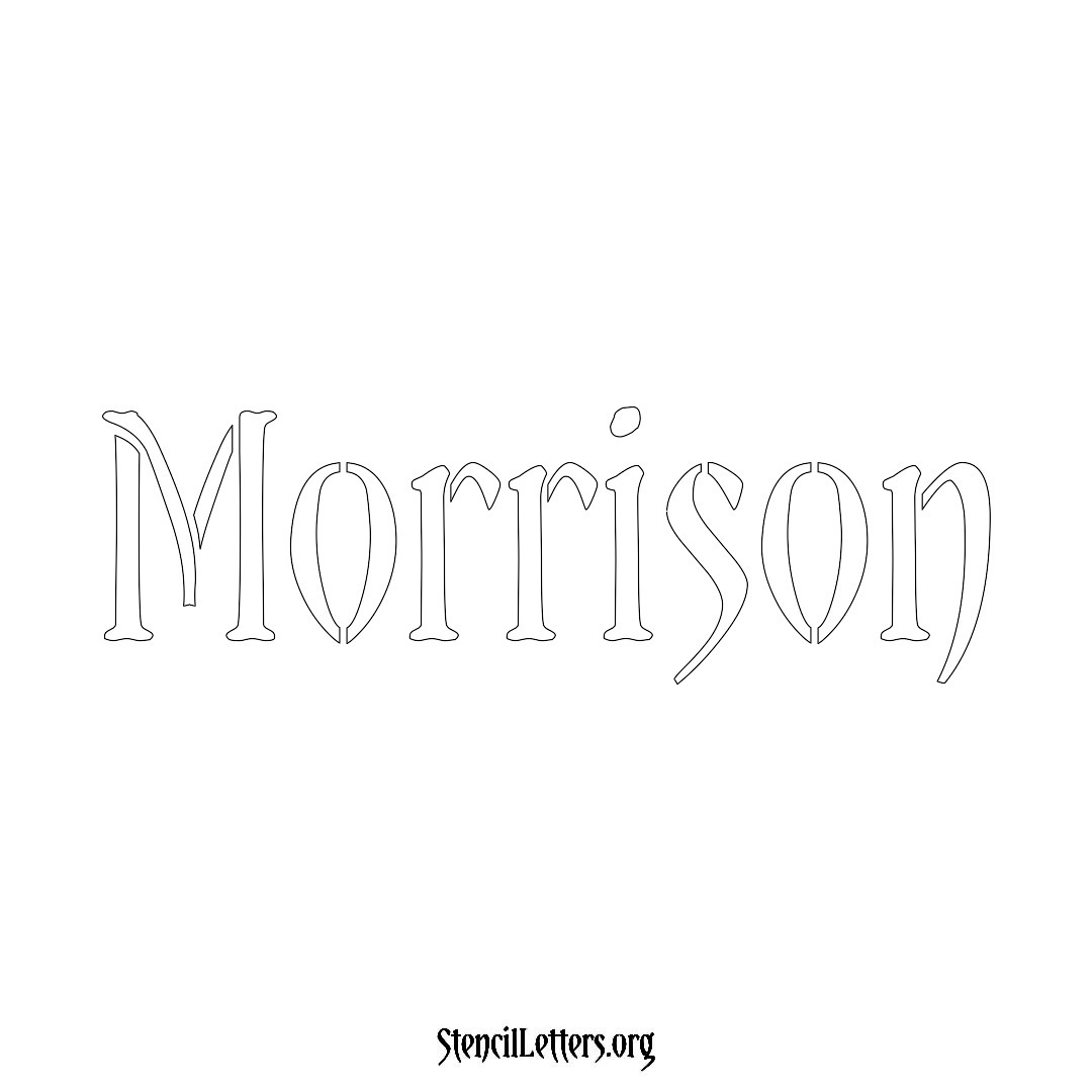 Morrison name stencil in Vintage Brush Lettering