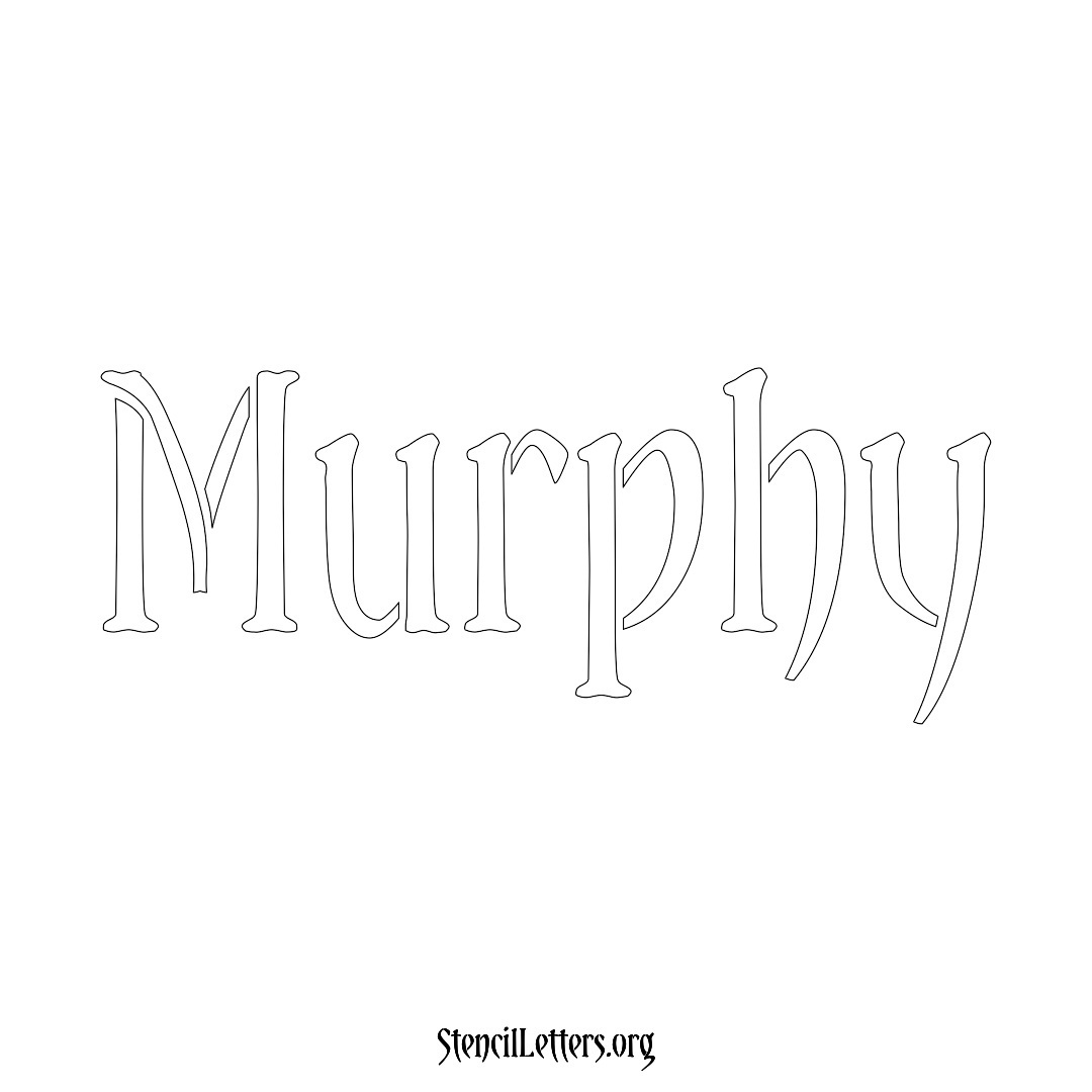 Murphy name stencil in Vintage Brush Lettering