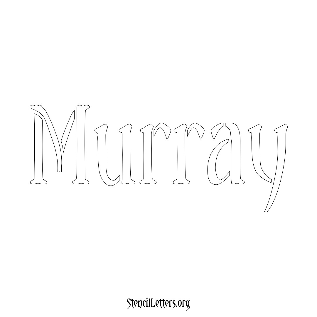 Murray name stencil in Vintage Brush Lettering