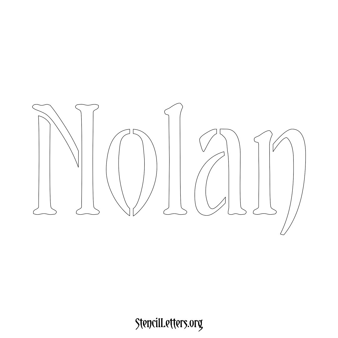 Nolan name stencil in Vintage Brush Lettering