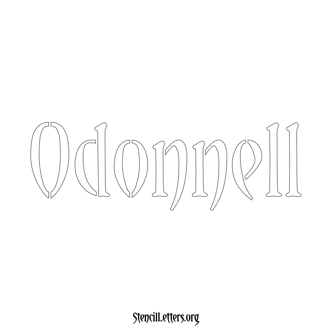 Odonnell name stencil in Vintage Brush Lettering