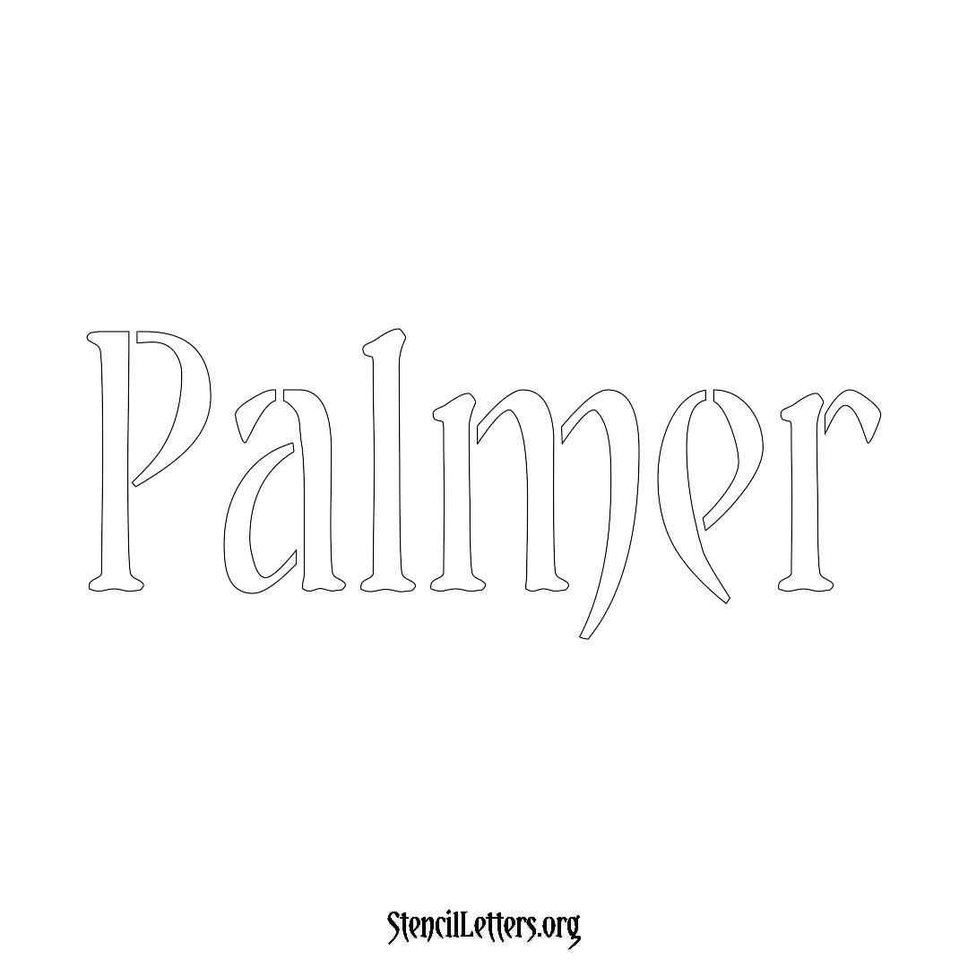 Palmer name stencil in Vintage Brush Lettering