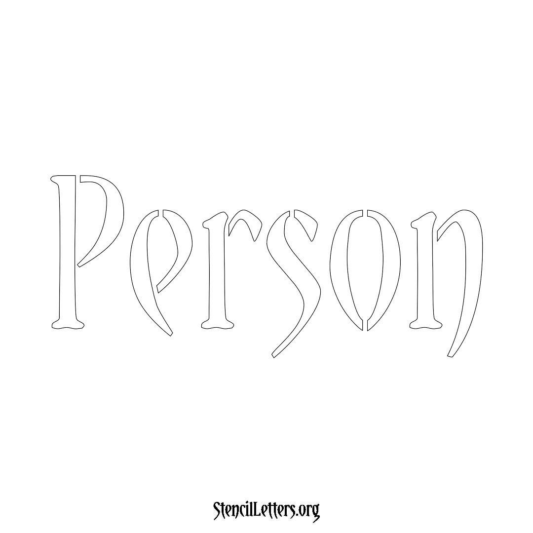 Person name stencil in Vintage Brush Lettering