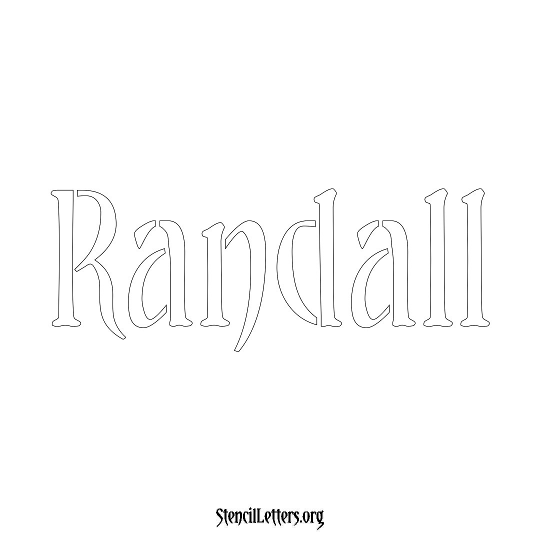 Randall name stencil in Vintage Brush Lettering
