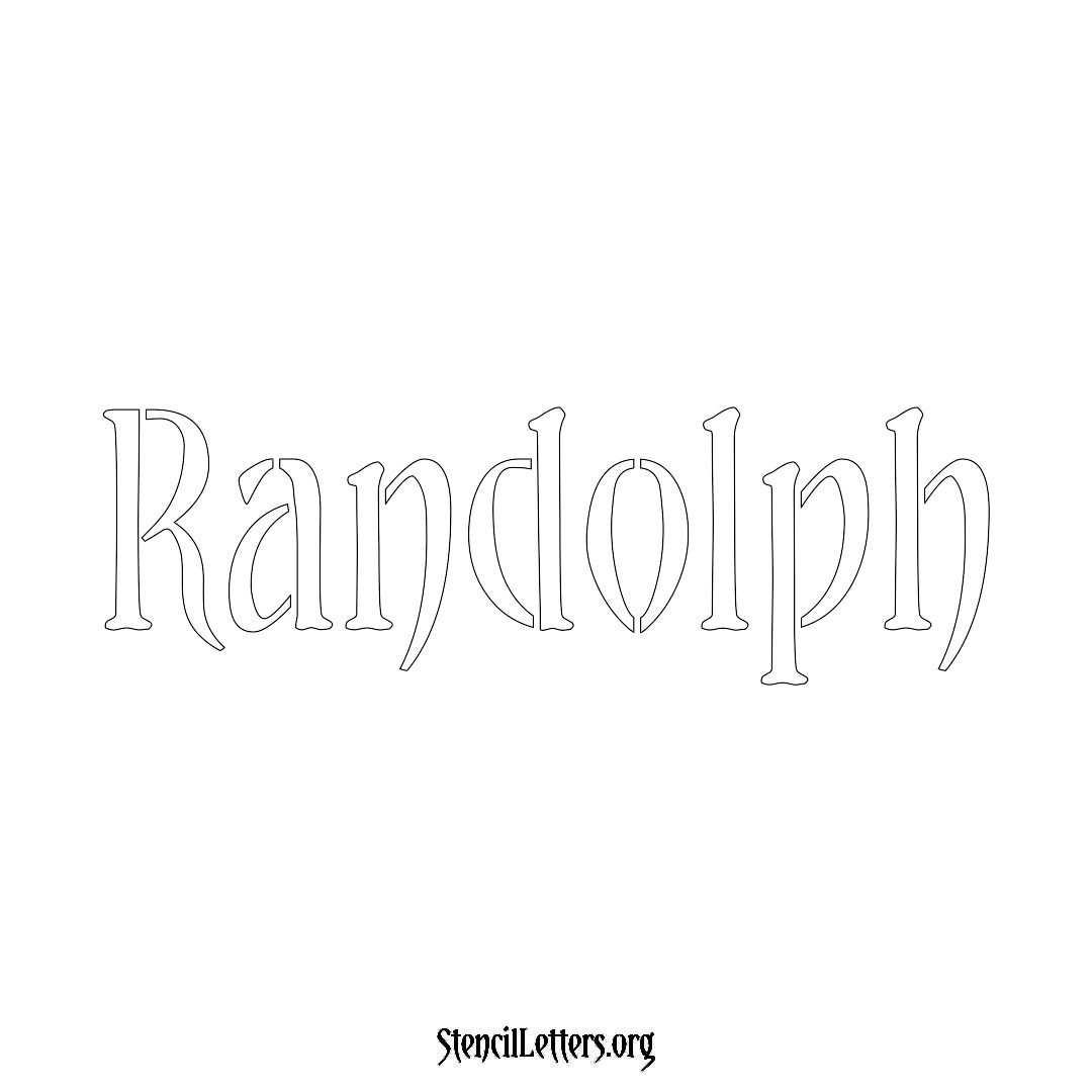 Randolph name stencil in Vintage Brush Lettering