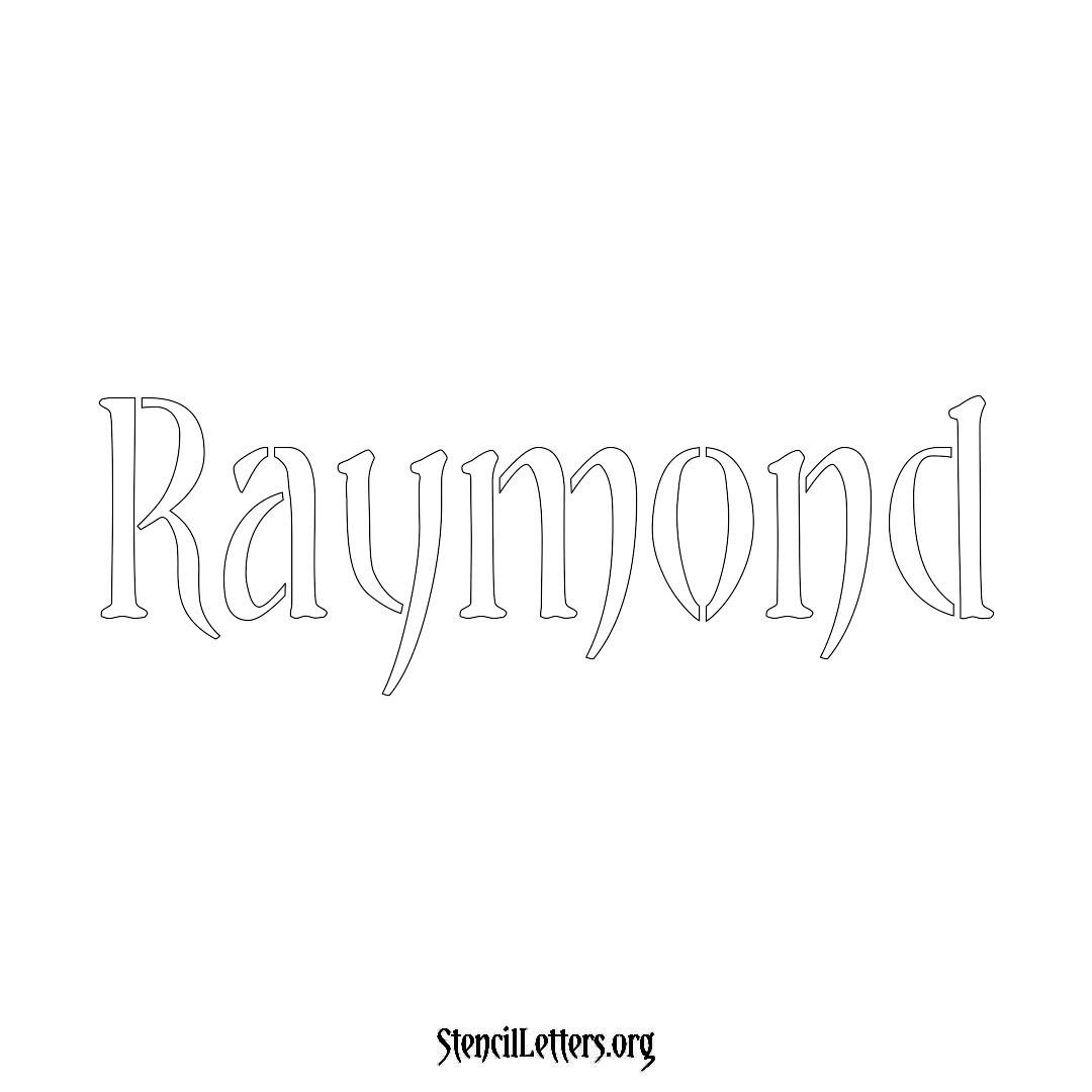 Raymond name stencil in Vintage Brush Lettering