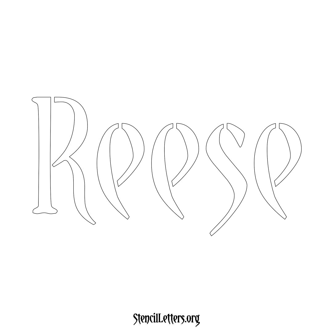 Reese name stencil in Vintage Brush Lettering