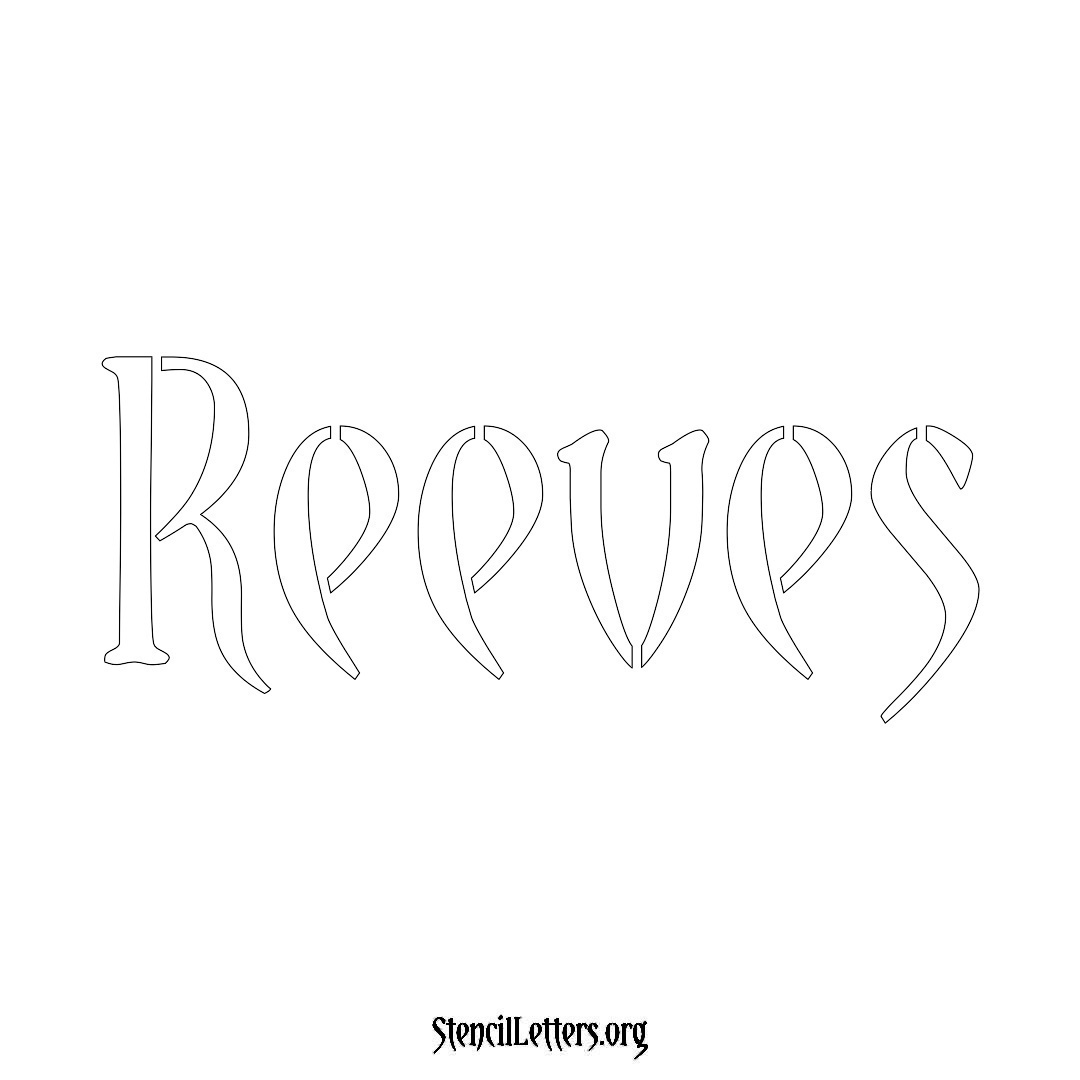 Reeves name stencil in Vintage Brush Lettering
