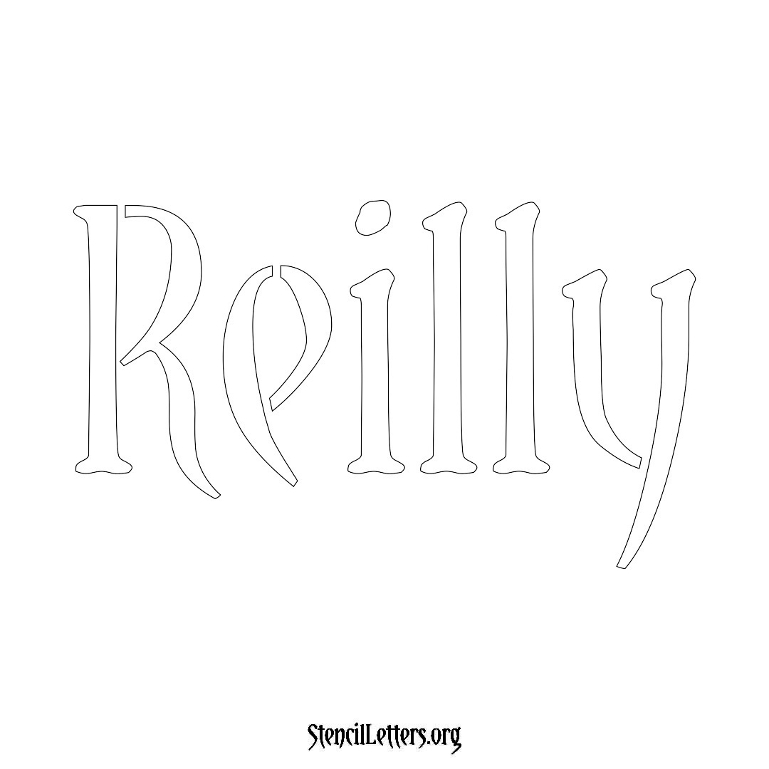 Reilly name stencil in Vintage Brush Lettering