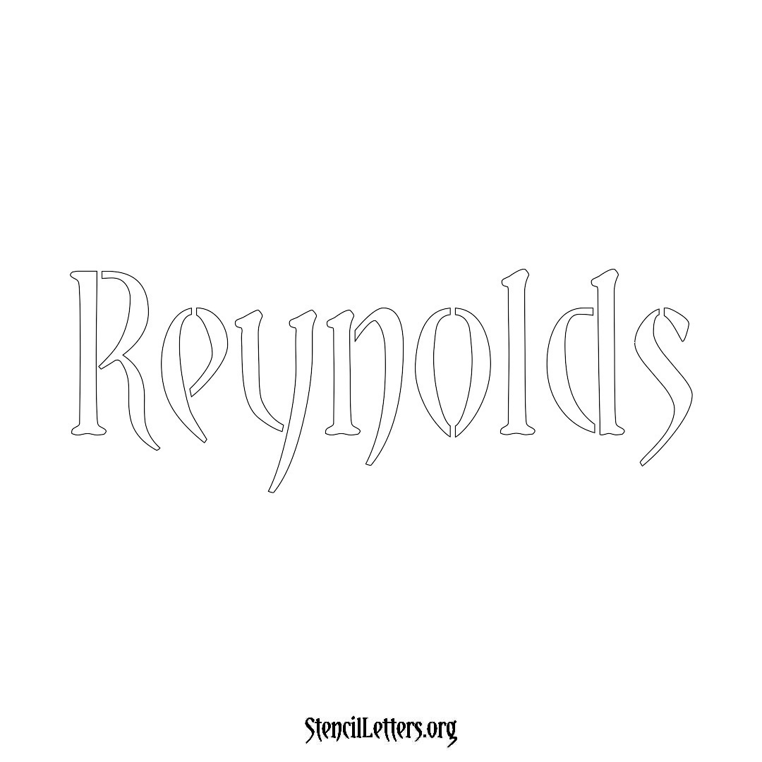 Reynolds name stencil in Vintage Brush Lettering