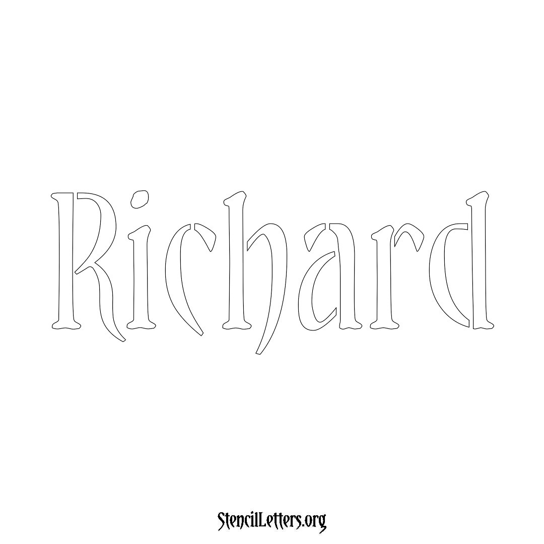 Richard Free Printable Family Name Stencils with 6 Unique Typography ...