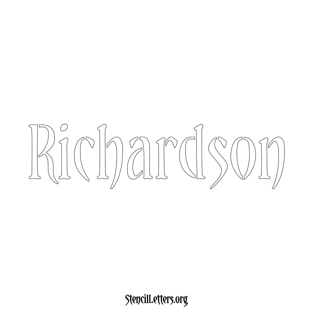 Richardson Free Printable Family Name Stencils with 6 Unique Typography ...