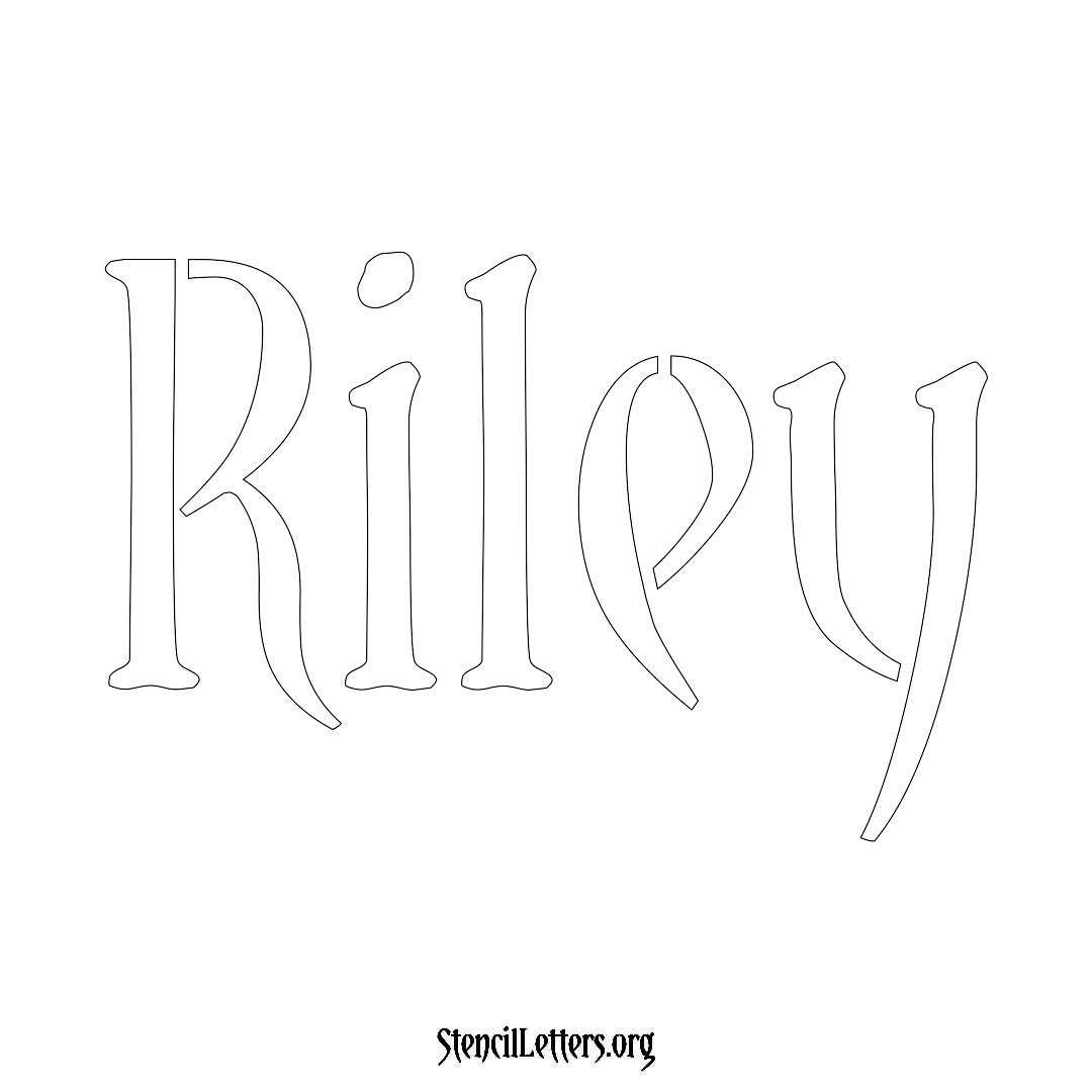 Riley name stencil in Vintage Brush Lettering