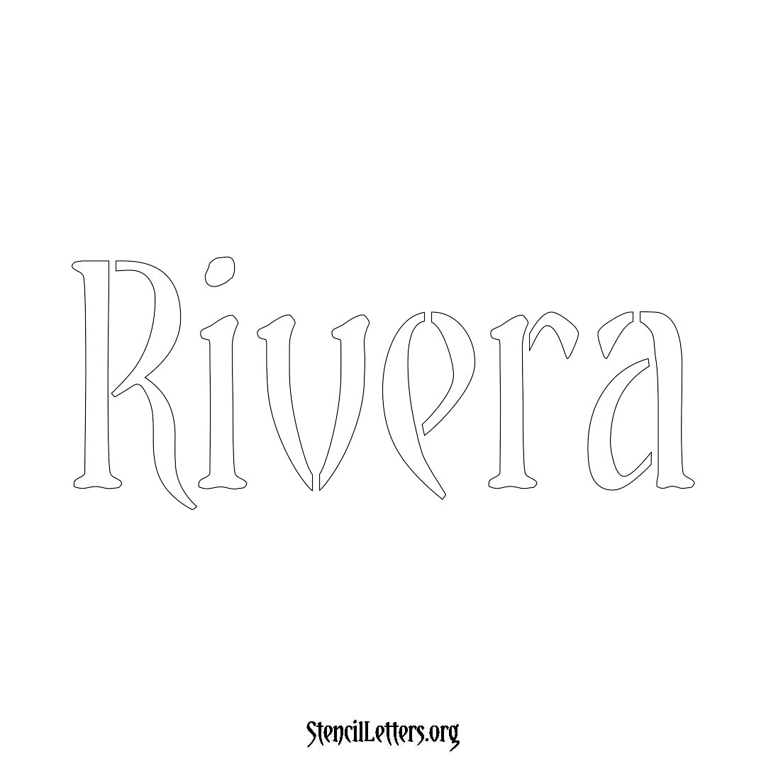 Rivera name stencil in Vintage Brush Lettering