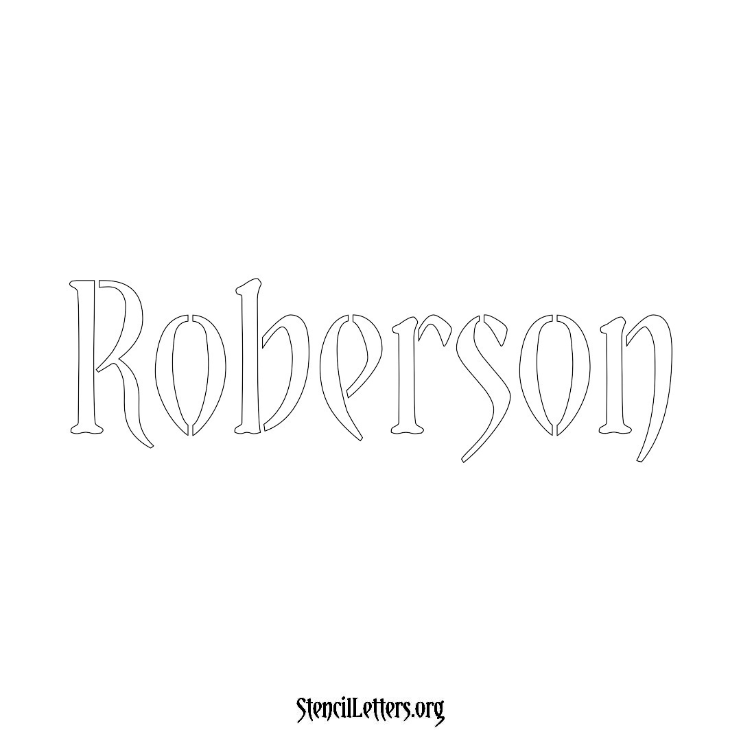 Roberson name stencil in Vintage Brush Lettering