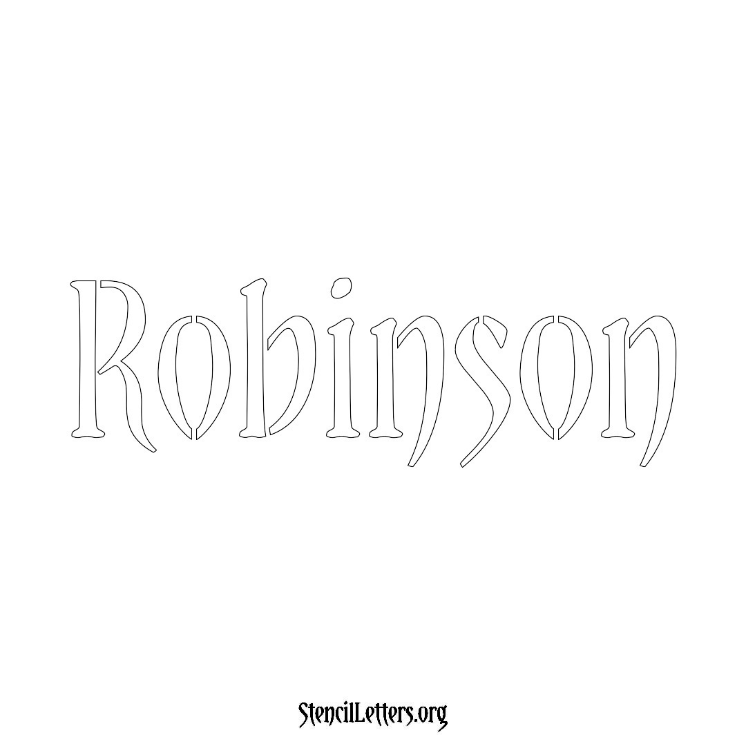 Robinson name stencil in Vintage Brush Lettering