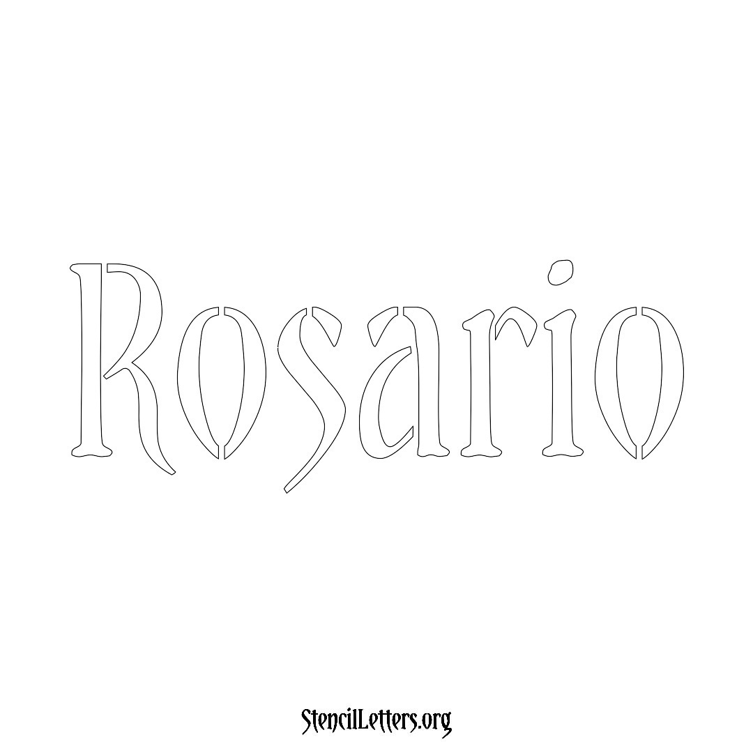 Rosario name stencil in Vintage Brush Lettering