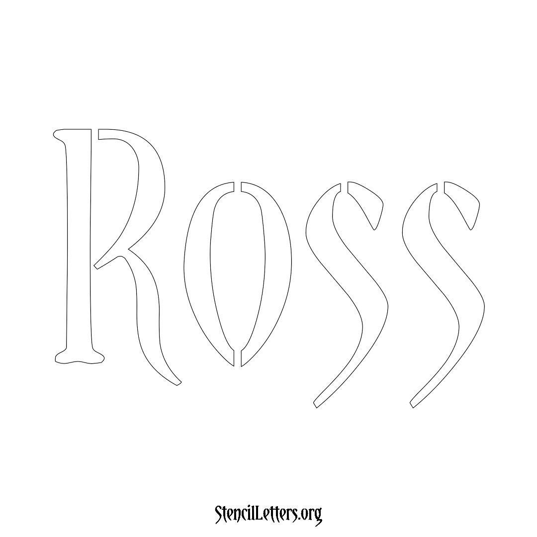 Ross name stencil in Vintage Brush Lettering