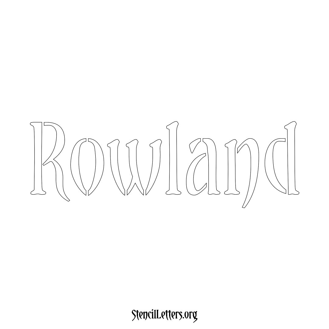 Rowland name stencil in Vintage Brush Lettering