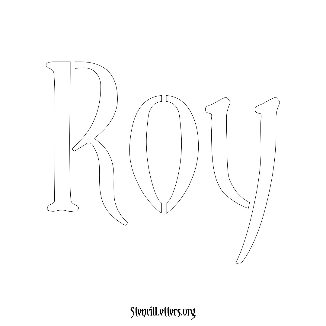 Roy name stencil in Vintage Brush Lettering
