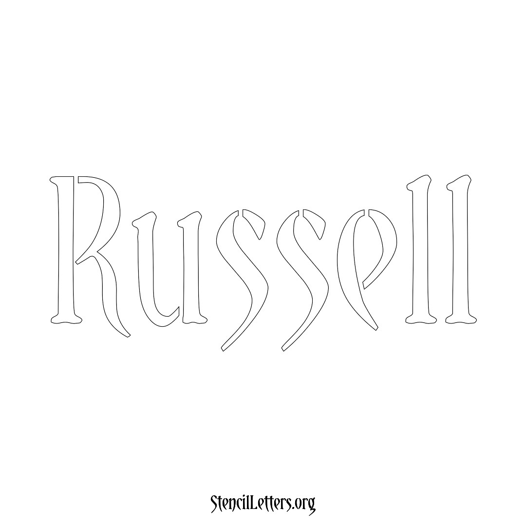 Russell Free Printable Family Name Stencils with 6 Unique Typography ...