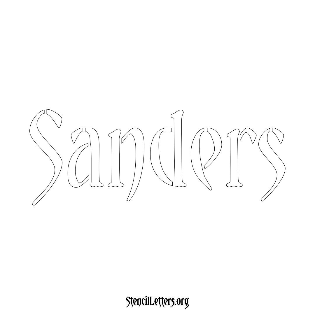 Sanders name stencil in Vintage Brush Lettering