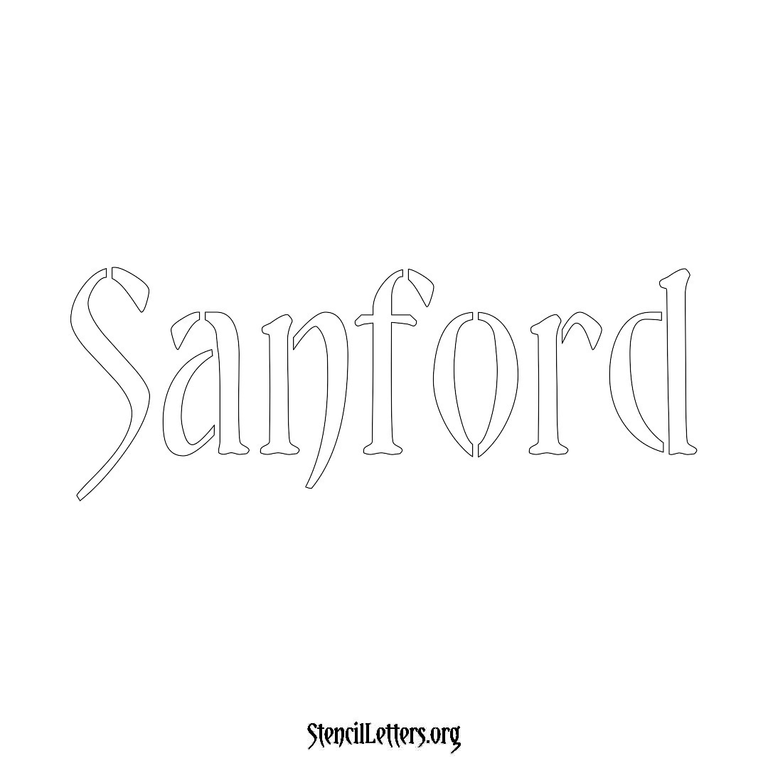 Sanford name stencil in Vintage Brush Lettering