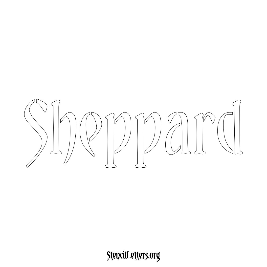 Sheppard name stencil in Vintage Brush Lettering